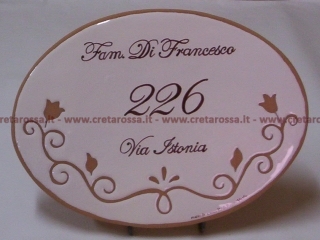 cod.art: nc61 - Mattonella in ceramica realizzata con misure personalizzate e decoro "Inciso su smalto". 